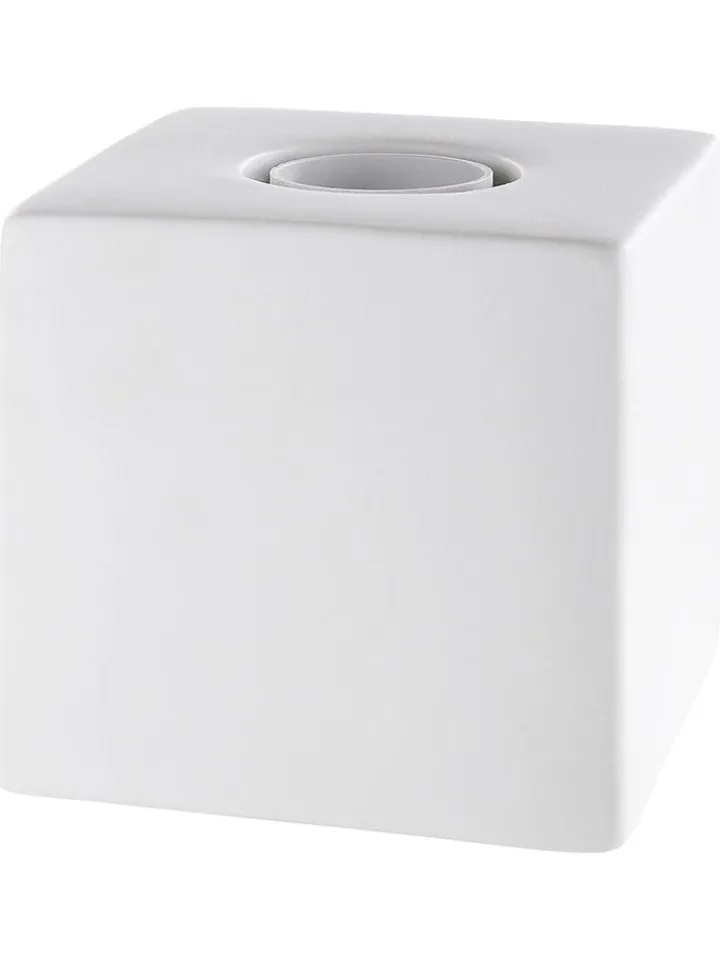 GILDE Tischleuchten<Tischleuchte "Würfel" in Weiß/ Schwarz - (B)10 x (H)10 x (T)19 cm