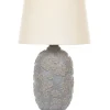 Beliani Stehleuchten<Tischleuchten FERREY in Grau/Beige - (W) 30 x (H) 46 x (L) 30 cm