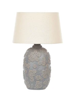 Beliani Stehleuchten<Tischleuchten FERREY in Grau/Beige - (W) 30 x (H) 46 x (L) 30 cm