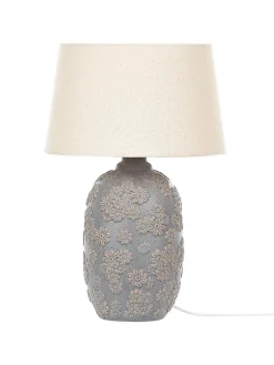 Beliani Stehleuchten<Tischleuchten FERREY in Grau/Beige - (W) 30 x (H) 46 x (L) 30 cm