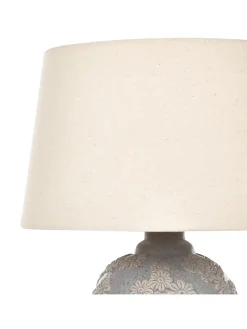 Beliani Stehleuchten<Tischleuchten FERREY in Grau/Beige - (W) 30 x (H) 46 x (L) 30 cm