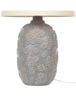 Beliani Stehleuchten<Tischleuchten FERREY in Grau/Beige - (W) 30 x (H) 46 x (L) 30 cm