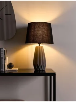 Beliani Stehleuchten<Tischleuchten MONTAGUA in Grau/Schwarz - (W) 28 x (H) 46 x (L) 28 cm