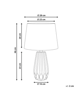 Beliani Stehleuchten<Tischleuchten MONTAGUA in Grau/Schwarz - (W) 28 x (H) 46 x (L) 28 cm