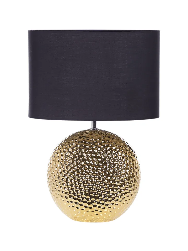 Beliani Stehleuchten<Tischleuchten NASVA in Gold/Schwarz - (W) 35 x (H) 51 x (L) 35 cm