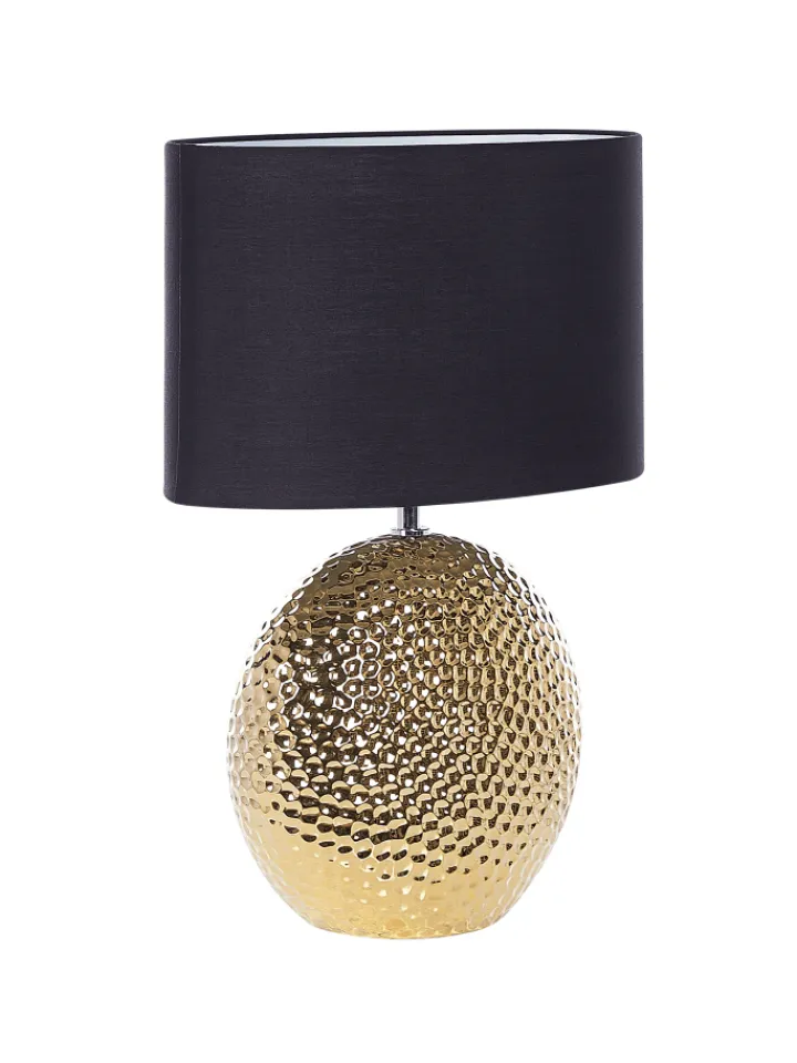 Beliani Stehleuchten<Tischleuchten NASVA in Gold/Schwarz - (W) 35 x (H) 51 x (L) 35 cm