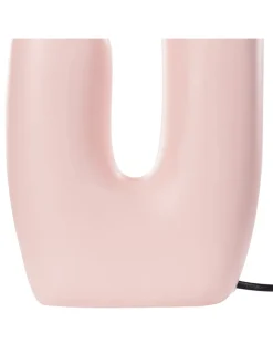 Beliani Stehleuchten<Tischleuchten TULUN in Rosa/Weiß - (W) 25 x (H) 40 x (L) 25 cm