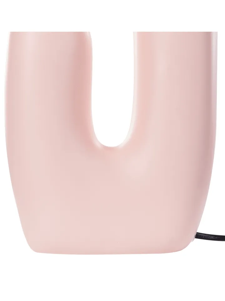 Beliani Stehleuchten<Tischleuchten TULUN in Rosa/Weiß - (W) 25 x (H) 40 x (L) 25 cm