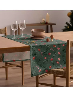 Mint Rugs Tisch- & Küchentextilien|Küchentextilien<Tischläufer "Christmas Maison" in Grün/ Rot