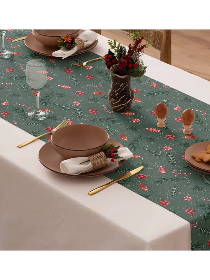 Mint Rugs Tisch- & Küchentextilien|Küchentextilien<Tischläufer "Christmas Maison" in Grün/ Rot