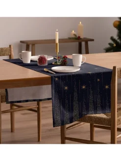 Mint Rugs Tisch- & Küchentextilien|Küchentextilien<Tischläufer "Christmas Wonder" in Dunkelblau/ Gold