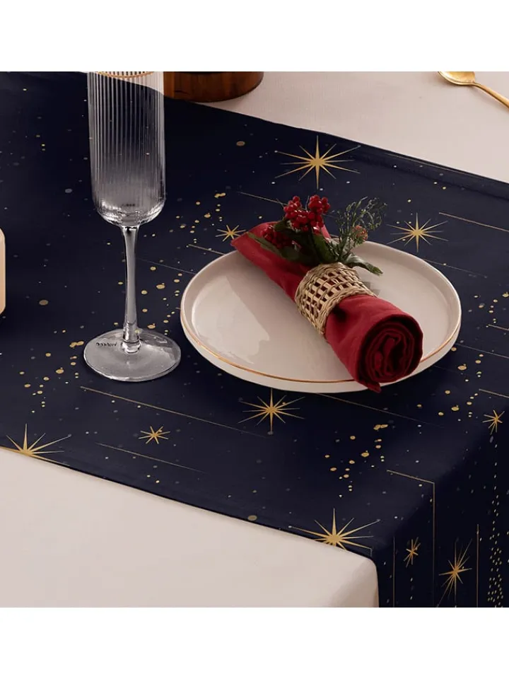 Mint Rugs Tisch- & Küchentextilien|Küchentextilien<Tischläufer "Christmas Wonder" in Dunkelblau/ Gold