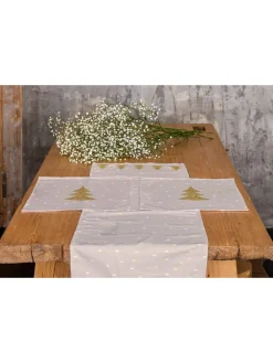 Butter Kings Küchentextilien|Tisch- & Küchentextilien<Tischläufer "Gold tree" in Beige/ Gold - (L)140 x (B)40 cm