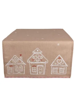 Clayre & Eef Küchentextilien|Tisch- & Küchentextilien<Tischläufer in Beige - (L)140 x (B)50 cm