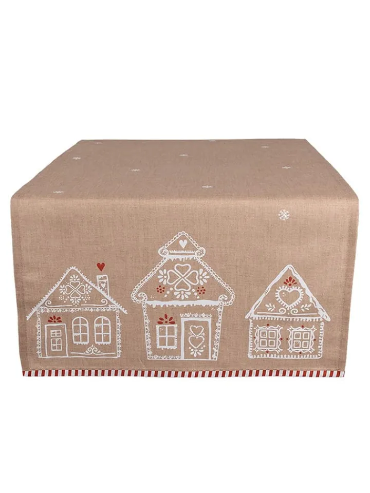 Clayre & Eef Küchentextilien|Tisch- & Küchentextilien<Tischläufer in Beige - (L)140 x (B)50 cm