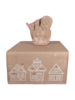 Clayre & Eef Küchentextilien|Tisch- & Küchentextilien<Tischläufer in Beige - (L)140 x (B)50 cm
