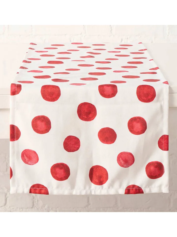 Boltze Küchentextilien|Tisch- & Küchentextilien<Tischläufer "Jingle" in Weiß/ Rot - (L)140 x (B)40 cm