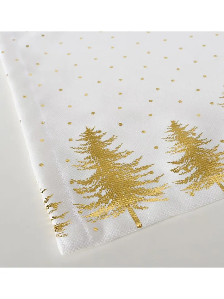 Boltze Tisch- & Küchentextilien<Tischläufer "Platina" in Weiß/ Gold - (L)140 x (B)40 cm