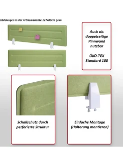 MCW Paravents<Tischtrennwand G76, 100x30cm grün