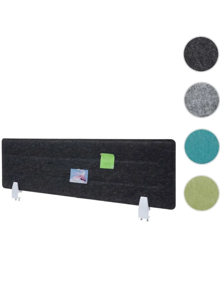 MCW Paravents<Tischtrennwand G76, 100x30cm schwarz