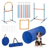 relaxdays Hunde<76-tlg. Agility Set in Blau/ Orange