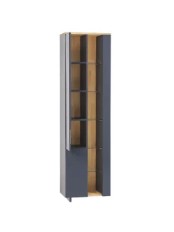 Beliani Badmöbel<4-tlg Badezimmerschrank FIGUERES in Grau/Braun