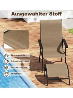 COSTWAY Gartenmöbel<5-tlg. Balkonmöbel Set in Braun