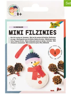 folia PAPER Kreativbedarf & Do-It-Yourself<14tlg. Bastelset "Mini Filzinies Schneemann" - ab 8 Jahren
