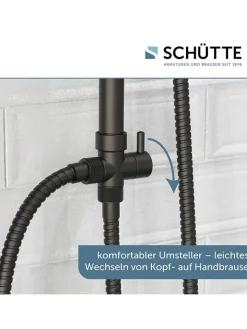 Schütte Badarmaturen<6tlg. Überkopfbrause-Set ''Valencia'' in Schwarz