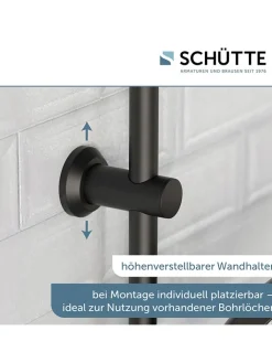 Schütte Badarmaturen<6tlg. Überkopfbrause-Set ''Valencia'' in Schwarz