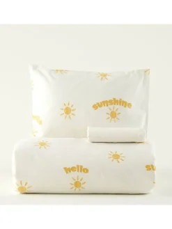 BELLA MAISON Kindermöbel<3tlg. Bettwäscheset "Hello" in Weiß/ Gelb