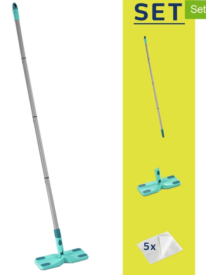 Leifheit Putz- & Waschutensilien<3tlg. Bodenwischer-Set "Clean & Away" in Türkis