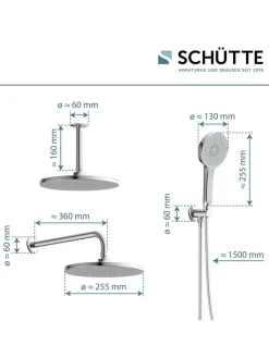 Schütte Badarmaturen<5tlg. Brause-Set ''Karibik'' in Chrom/ Hellgrau