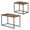 relaxdays Tische<2tlg. Couchtisch Set in Natur/Schwarz