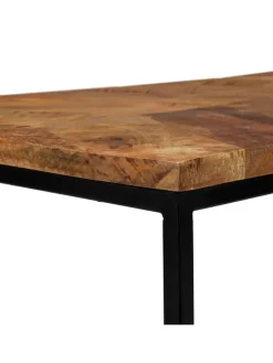 relaxdays Tische<2tlg. Couchtisch Set in Natur/Schwarz