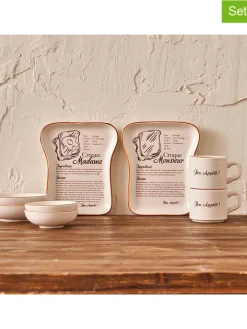 BELLA MAISON Gedeckter Tisch<8tlg. Frühstücksservice in Creme/ Braun