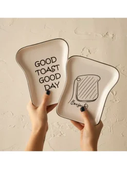 BELLA MAISON Gedeckter Tisch<8tlg. Frühstücksservice "Toast" in Weiß/ Schwarz