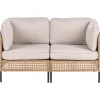 Beliani Gartenmöbel<2-tlg Gartensofa OMEGANA in Beige/Schwarz