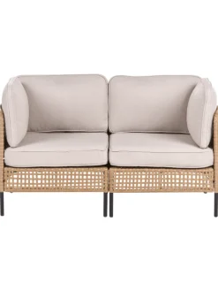 Beliani Gartenmöbel<2-tlg Gartensofa OMEGANA in Beige/Schwarz