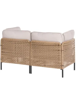 Beliani Gartenmöbel<2-tlg Gartensofa OMEGANA in Beige/Schwarz