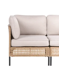 Beliani Gartenmöbel<2-tlg Gartensofa OMEGANA in Beige/Schwarz