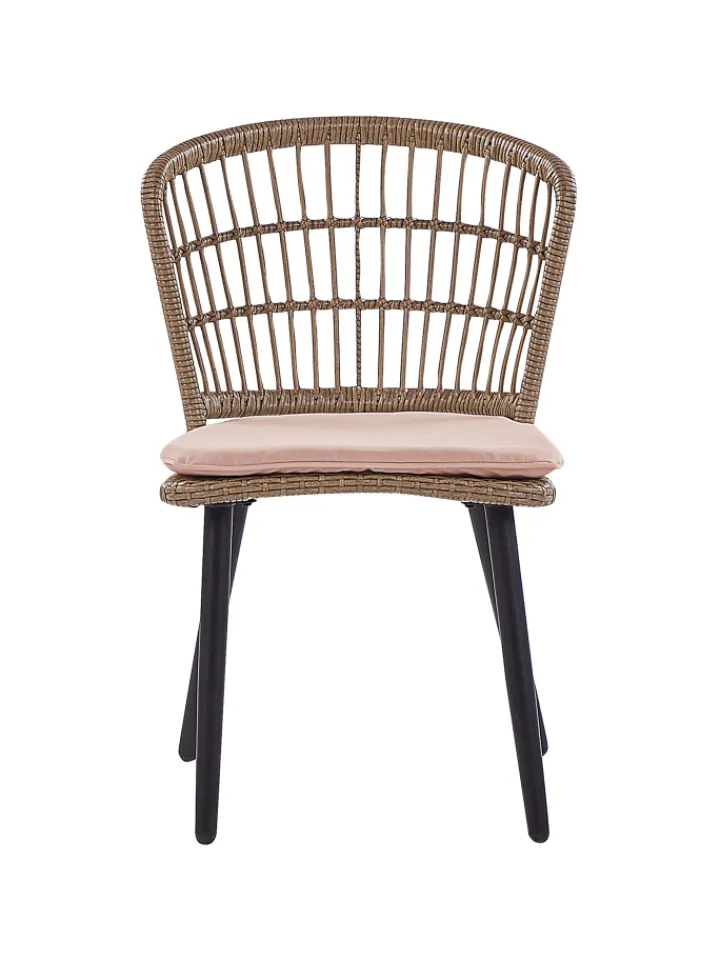 Beliani Gartenmöbel<7-tlg Gartentisch Set ALIANO in Beige/Schwarz