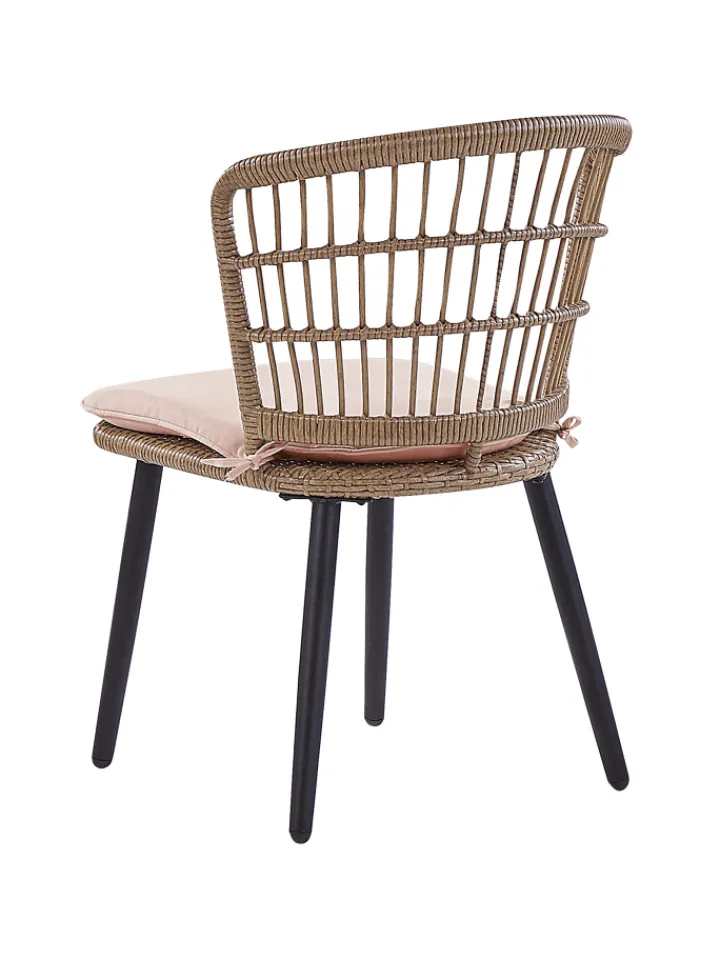 Beliani Gartenmöbel<7-tlg Gartentisch Set ALIANO in Beige/Schwarz