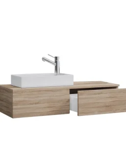 VCM Badezimmermöbel<2-tlg. Gäste WC Waschplatz Waschtisch schmal Gudas in Sonoma-Eiche
