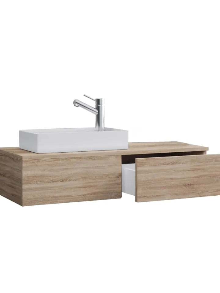 VCM Badezimmermöbel<2-tlg. Gäste WC Waschplatz Waschtisch schmal Gudas in Sonoma-Eiche