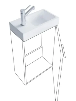 VCM Badezimmermöbel<3-tlg Gäste WC Waschplatz Waschtisch Slito Schrank in Honig-Eiche