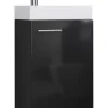 VCM Badmöbel<2-tlg. Gäste WC Waschplatz Waschtisch schmal Slito in Schwarz