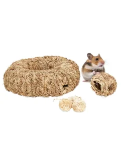relaxdays Kleintiere<5-tlg. Hamsterzubehör in Natur