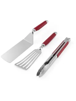 KitchenAid Grillen<3tlg. Indoor-Grillset in Silber/ Rot