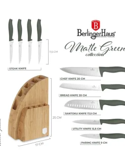 Berlinger Haus Koch- & Backutensilien<10tlg. Küchenmesser-Set im Block in Anthrazit
